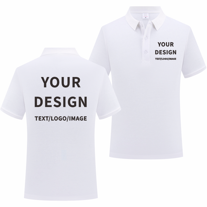 Polo Shirt Pique - 夏のビジネスポロカスタムロゴ綿 100% ポロシャツ刺繍デザイン高品質襟半袖ポロ印刷パターン