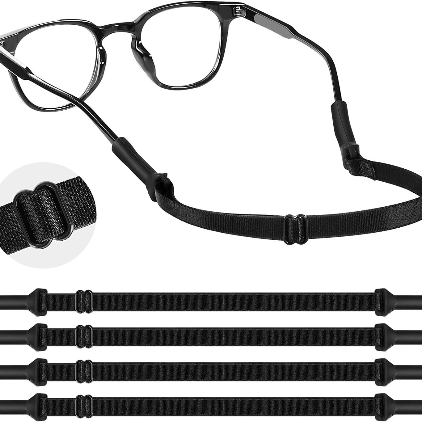 Sunglass Retainer Cord - 大人用メガネストラップ 4 本 (8.3-13 インチ) -