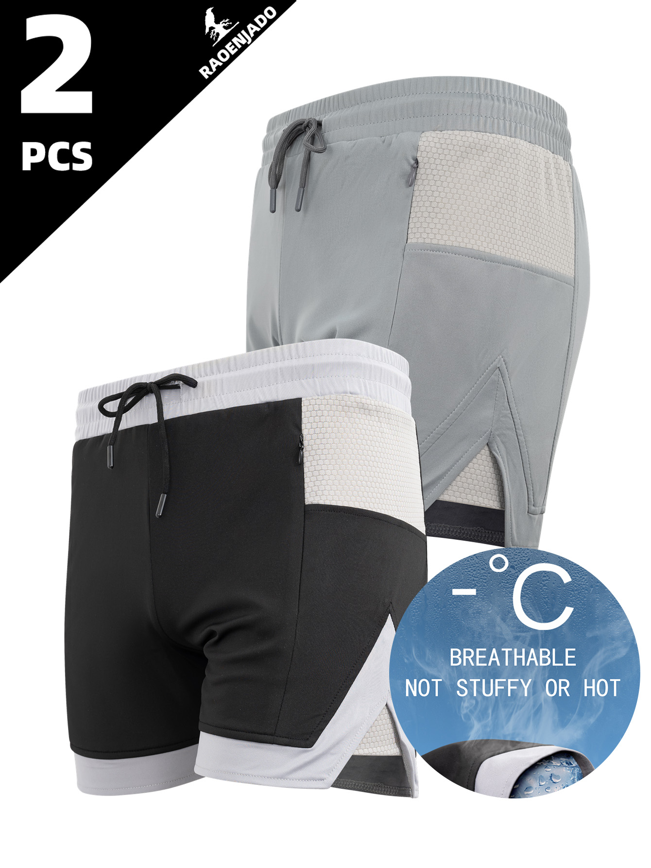 Swim Trunk Quick Dry - メンズ速乾アスレチックショーツ、夏用ランニング、軽量で通気性のあるスイムトランクス、伸縮性ウエスト、ドローストリング、ジッパーポケット付き