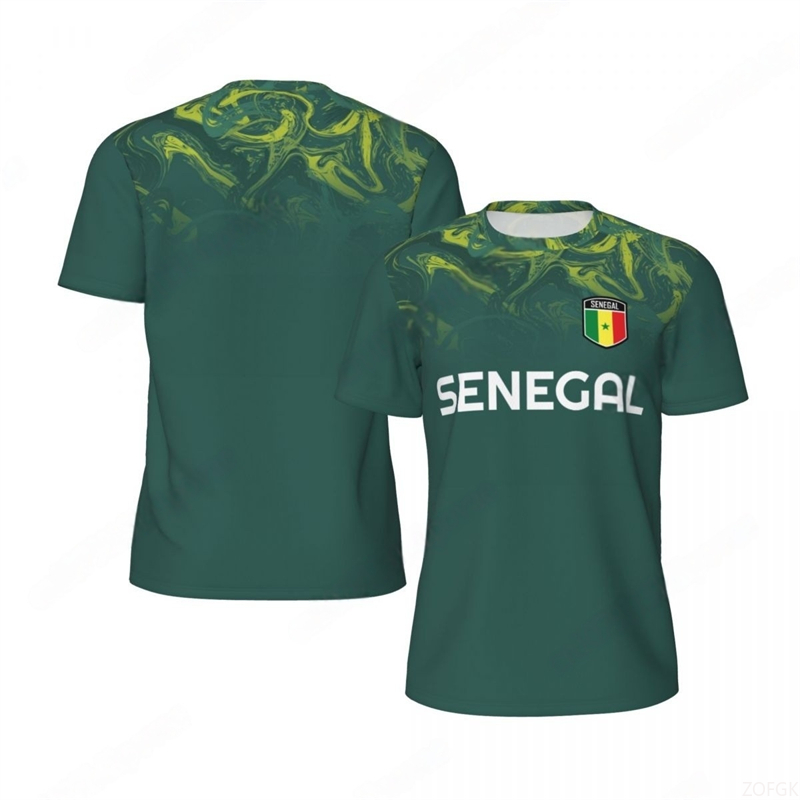 Tee Graphic Print - ファッションセネガル国旗グラフィックサッカー Tシャツ男性トレンド 3D 国章プリントスポーツ Tシャツルーズ通気性 Tシャツ