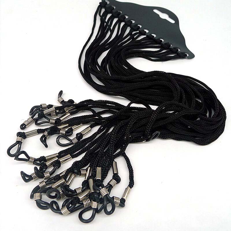 Sunglass Retainer Cord - 12個/セット ブラック ナイロンコード メガネホルダー サングラス 眼鏡