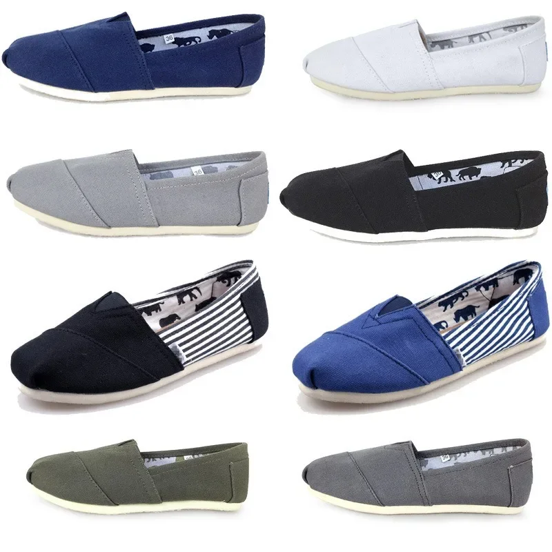 Espadrille Slip On - 男性と女性のためのクラシックなスリッポンキャンバスモカシン,快適なフラットシューズ,通気性のある靴,カジュアルなエスパドリーユ,青,夏