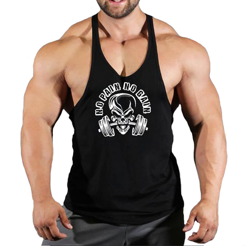 Tank Top Muscle - メンズプリントコットンノースリーブTシャツ,通気性タンクトップ,ランニングTシャツ,ボディービルTシャツ,フィットネス,ジム,新作