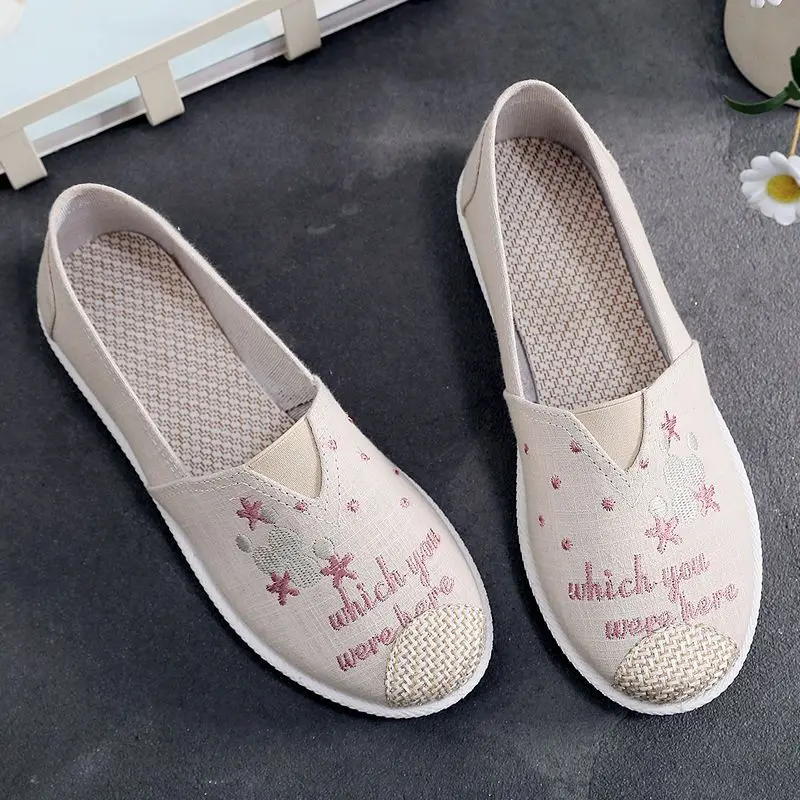Espadrille Slip On - かわいいスリッポン ラウンドトゥ キュートなレディースシューズ 女性用フットウェア キャンバス エスパドリーユ