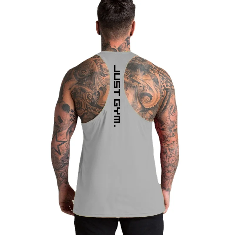 Tank Top Muscle - メンズマッスルボディービルTシャツ,ジムスポーツ,カジュアルコットン,通気性,ストライプ,ウェイトリフティング,バスケットボール,タンクトップ,サマーファッション