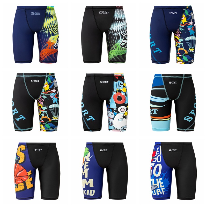 Swim Trunk Quick Dry - 男性水泳パンツ 2026 新しい漫画高ストレッチティーン速乾性ビーチ水泳パンツスポーツサーフィンスーツ