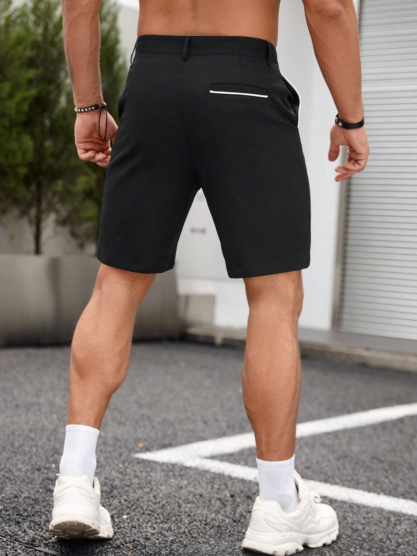 Shorts Chino Slim - メンズビジネスカジュアルチノショーツ スリムフィット ストレッチ 通気性 オフィス通勤 ストレートレッグ