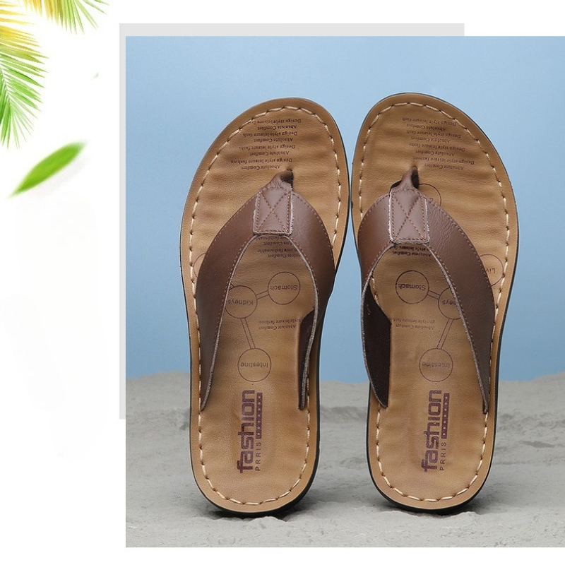 Flip Flop Leather Men - 2026 シューズ レザー メンズ ビーチサンダル アウトドア