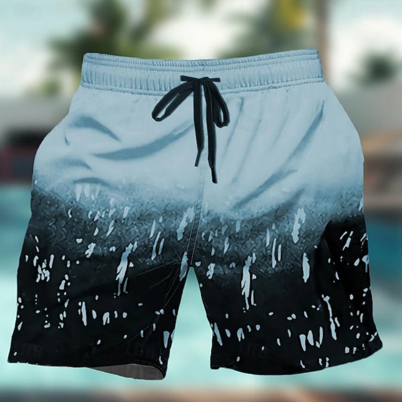 Trunks Board Surf - グラデーションカラフルなグラフィック水泳パンツ男性用ジオメトリ 3D プリントビーチショーツ夏カジュアル速乾性スポーツルーズサーフショートパンツ
