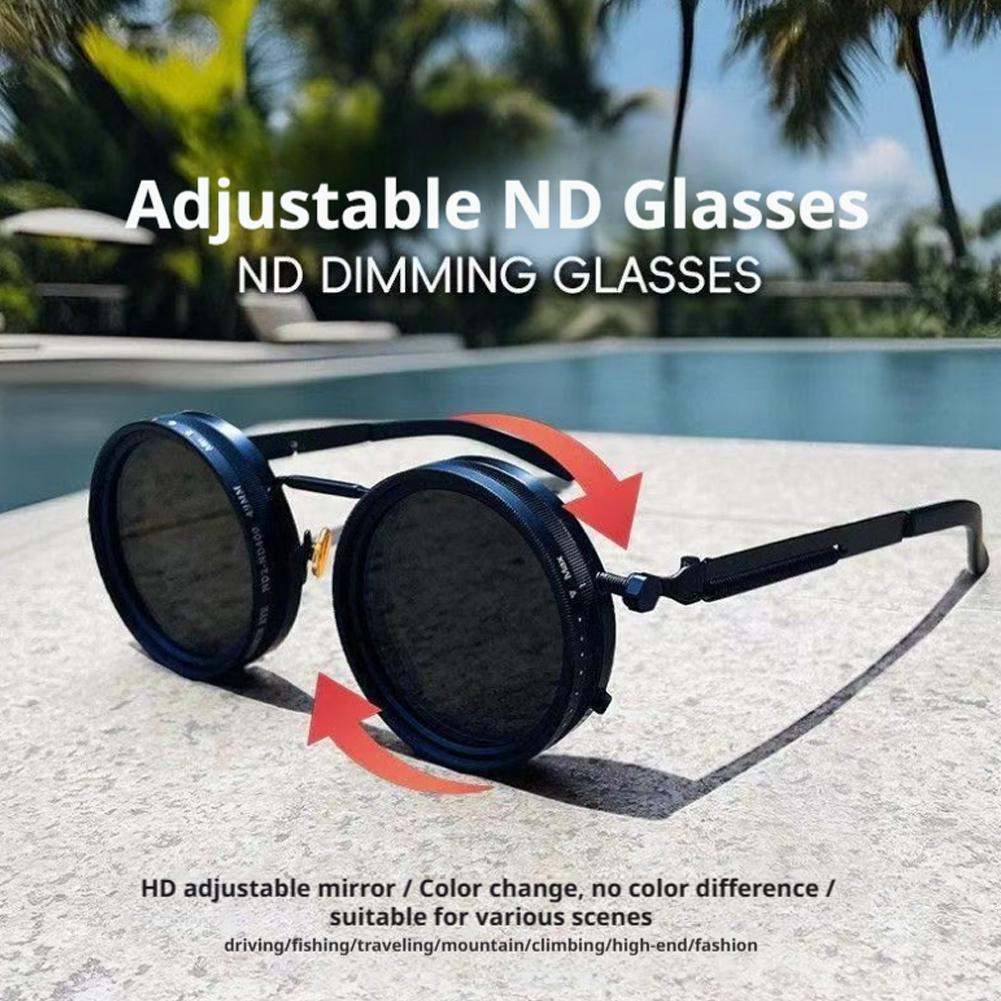Sunglasses Aviator Polarized - 調整可能なND偏光サングラス - スマートフォトクロミックレンズ付き航空アルミニウムマグネシウムフレーム、アウトドア旅行用