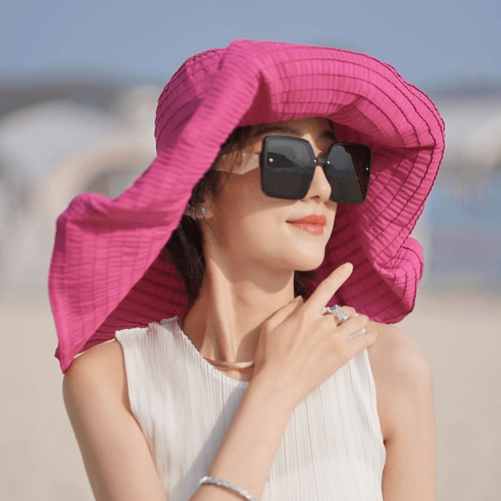Packable Hat Nylon - パッカブルちょう結び DIY 成形可能なつば広帽子日焼け止め UV アンチプラスチックバケットハット通気性折りたたみ可能な女性用日よけ帽子ファマーレ