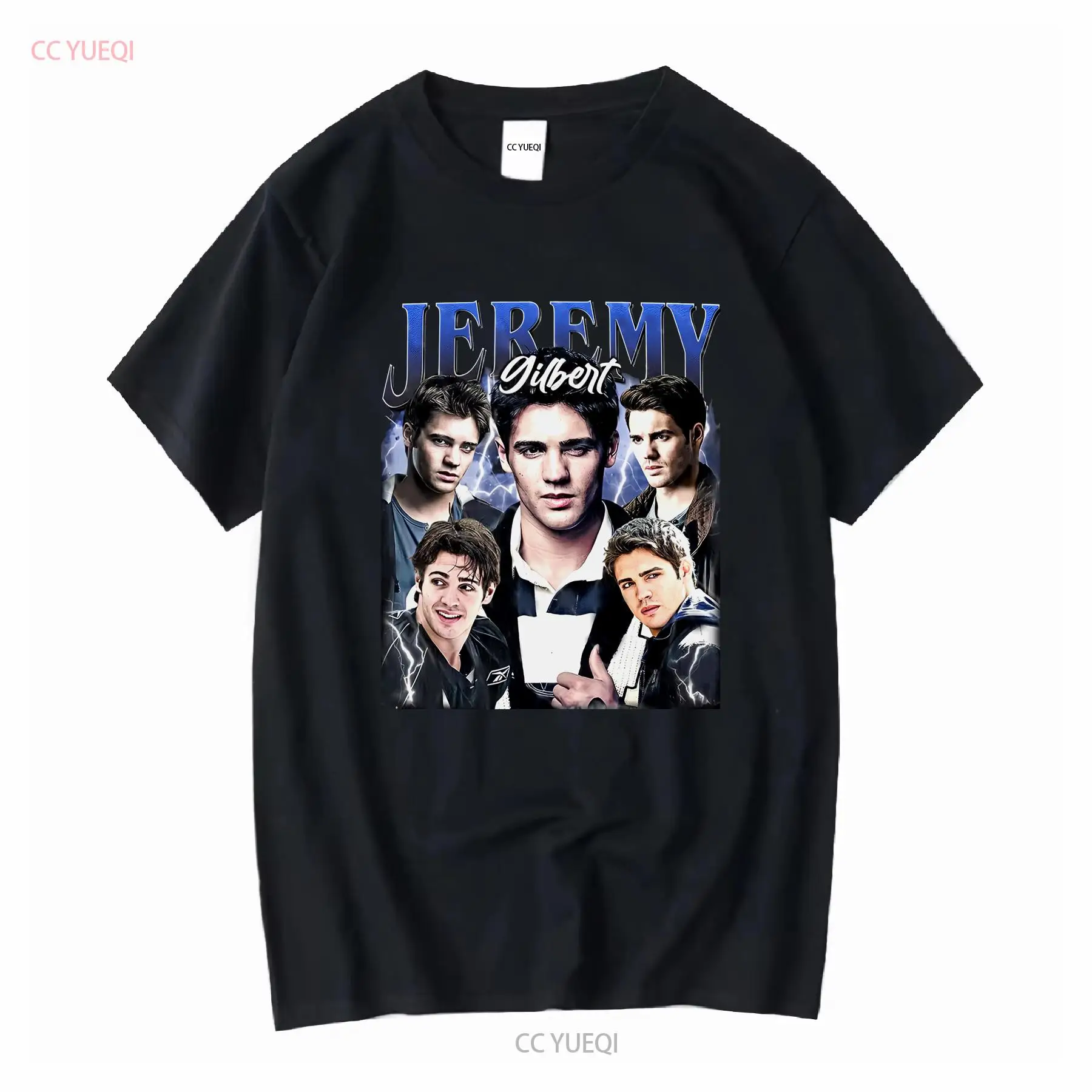 Tee Graphic Print - 限定ジェレミー ギルバート ヴィンテージ T シャツ女性と男性のための長袖または半袖ヴィンテージウォッシュオムユニセックスストレッチグラフィック
