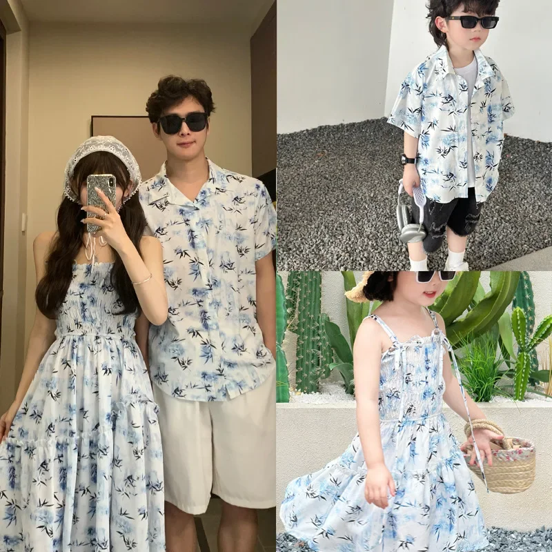 Resort Shirt Floral - 家族の休暇の服,家族のスタイル,ママ,娘,ビーチドレス,パパ,息子のシャツ,親,子供,夏の服