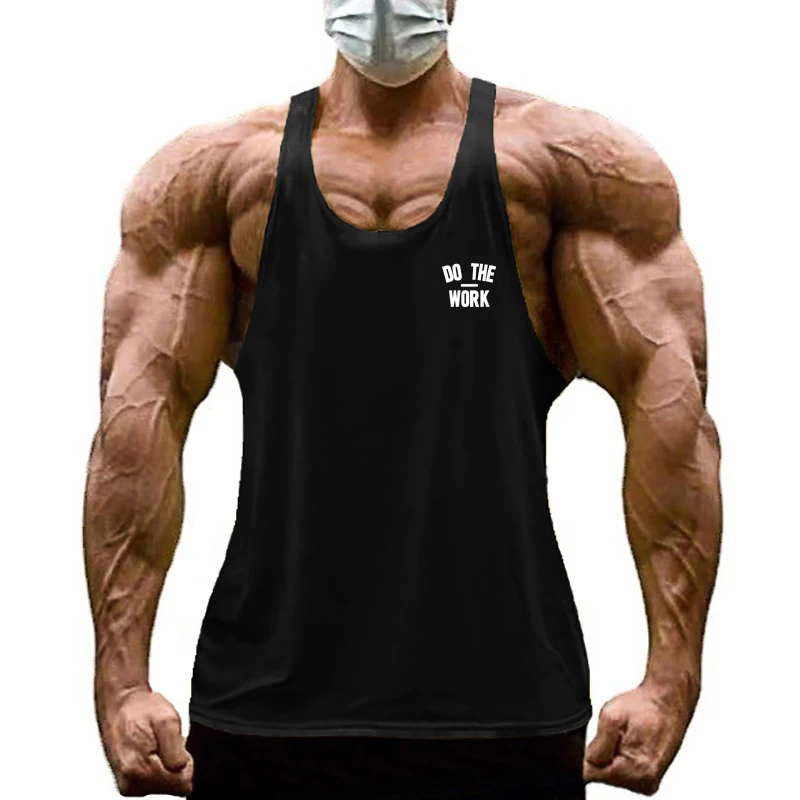 Tank Top Muscle - メンズ綿ノースリーブ Tシャツジムボディービルワークアウトタンクトップ筋肉フィットネスシャツ夏の綿通気性吸収汗ベスト