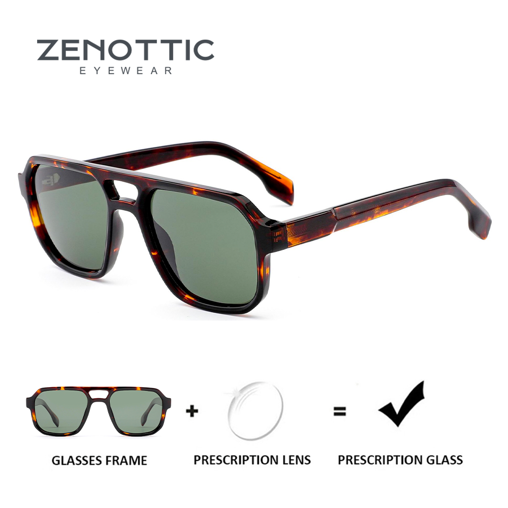 Sunglasses Aviator Polarized - Zennottic スタイリッシュな近視アビエイター処方サングラス男性手作りアセテート Uv400 偏光パイロット矯正サングラス