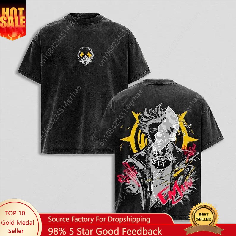 Tee Graphic Print - Gachiakuta ヴィンテージアニメウォッシュシャツアニメ愛好家 Tシャツギフトグラフィックプリント Tシャツオーバーサイズファッション男性女性ストリート Tシャツ