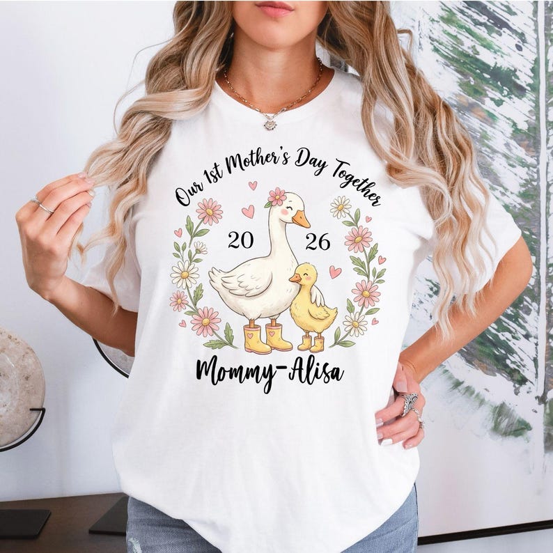 Tee Graphic Print - マママッチンググラフィック Tシャツ 最初の母の日 抜け毛防止プリント カジュアル半袖 新米ママへのギフトウェア