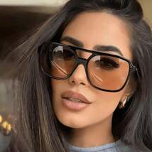 Sunglasses Aviator Polarized - ブラック ダブルブリッジ アビエイター スタイル スクエア サングラス、グラデーション