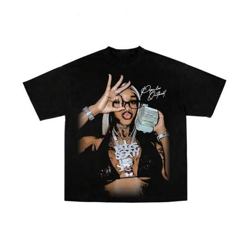 Tee Graphic Print - Redd Ghetto Superstar グラフィック T シャツ、綿