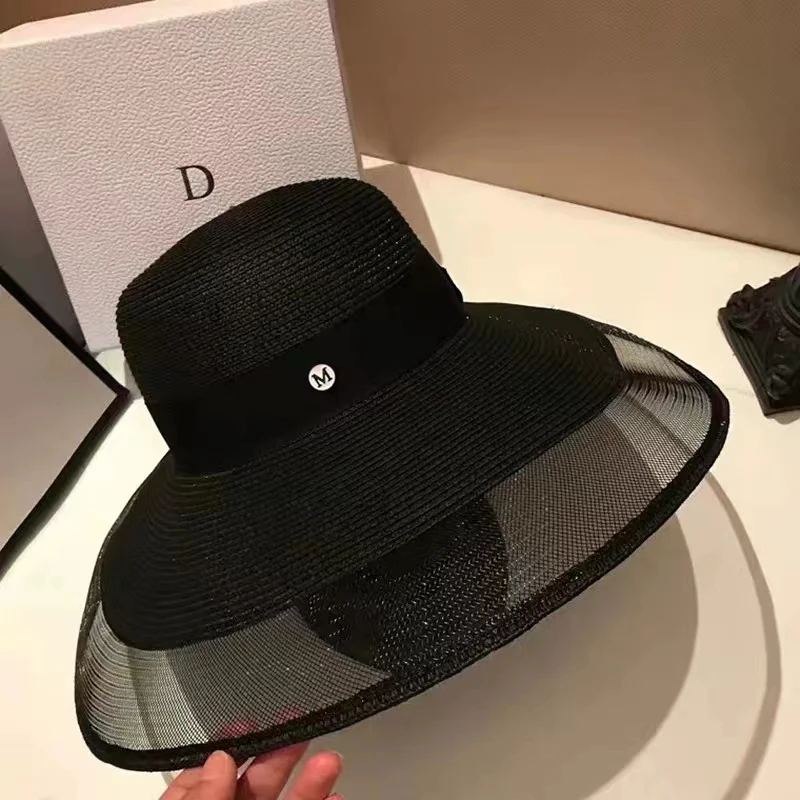 Bucket Hat Straw - レディース UPF 50+ 折りたたみ式ストローサンハット - つば広