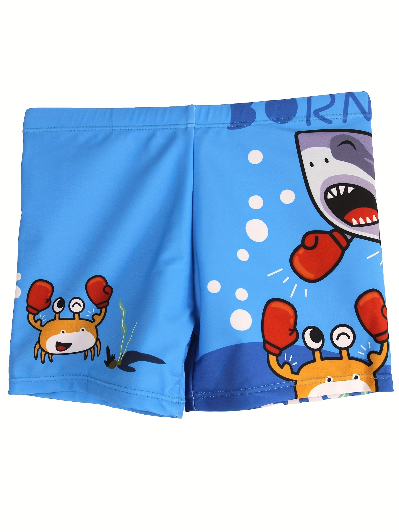 Swim Trunk Quick Dry - 子供のための漫画のボクシングクラウとサメのパターン水泳パンツ、速乾性の水着、弾性ウエストビーチショーツ、夏のvacat
