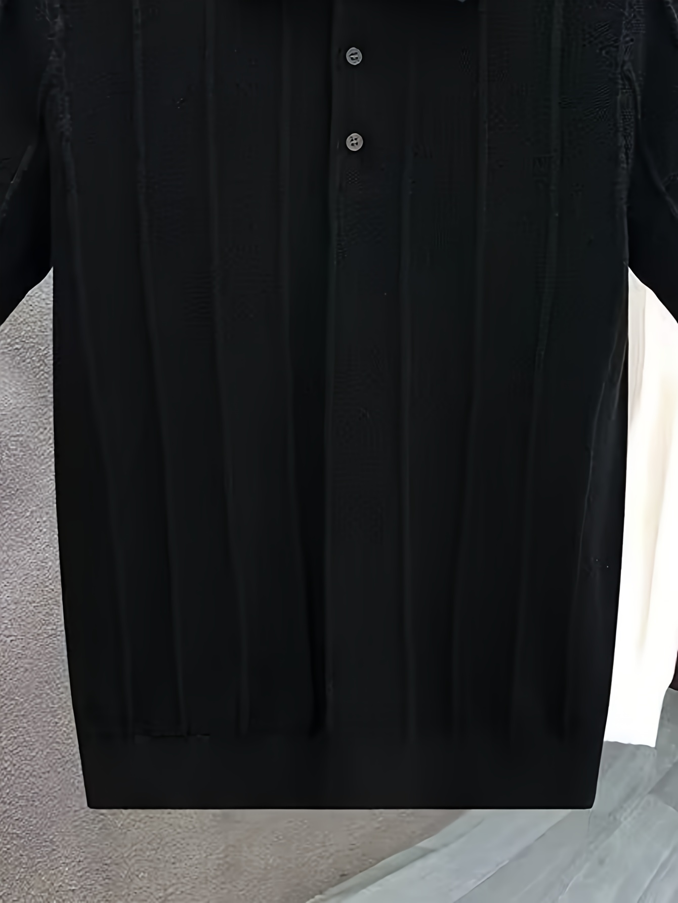 高級感のある縦縞テクスチャの半袖ポロシャツニットトップス メ - Polo Shirt Pique のレビューと価格