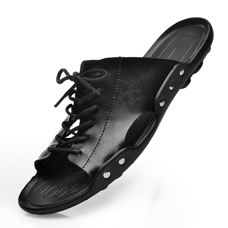 夏潮メンズスリッパ英国ファッション男性サンダル本物の牛革怠惰 - Flip Flop Leather Men のレビューと価格