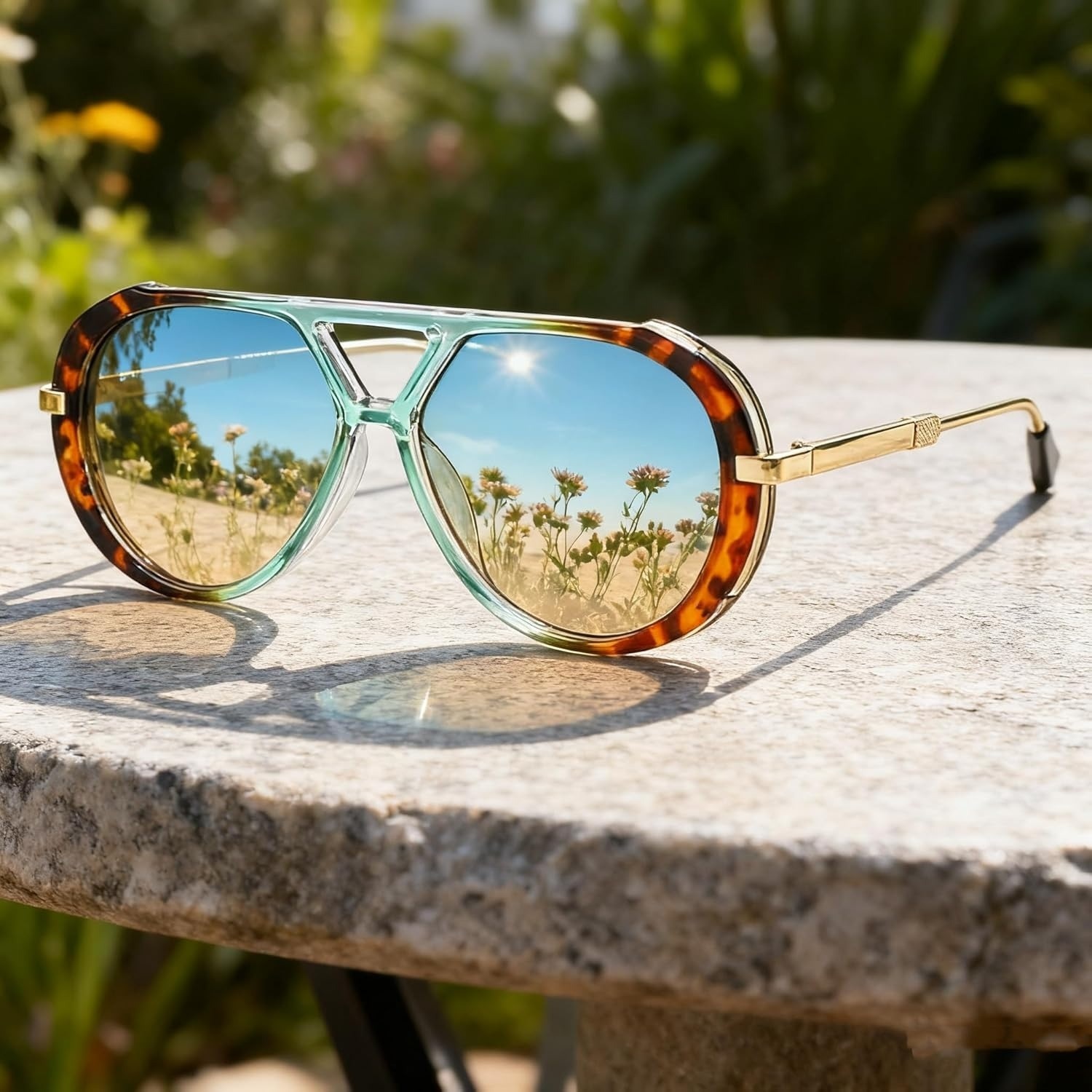 特大サイズの偏光アビエイターサングラス、レトロな丸型ヴィンテ - Sunglasses Aviator Polarized のレビューと価格