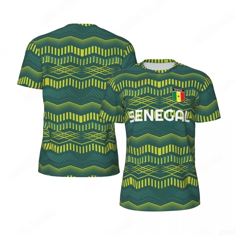 ファッションセネガル国旗グラフィックサッカー Tシャツ男性ト - Tee Graphic Print のレビューと価格