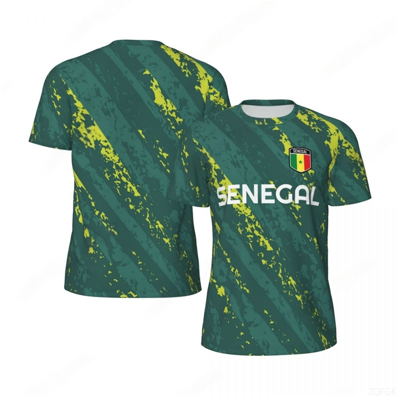 ファッションセネガル国旗グラフィックサッカー Tシャツ男性ト - Tee Graphic Print のレビューと価格