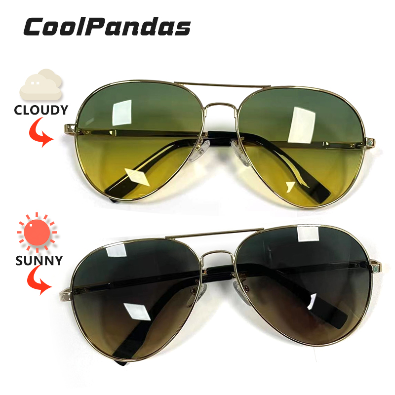 フォトクロミックサングラス男性偏光航空昼夜視力メガネ運転用女 - Sunglasses Aviator Polarized のレビューと価格