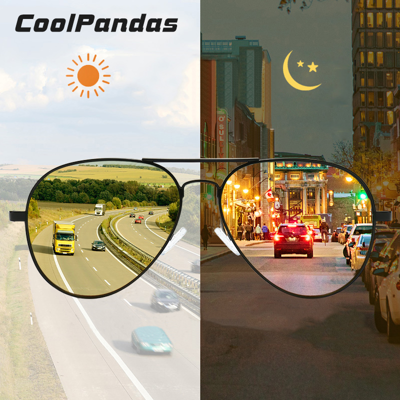 フォトクロミックサングラス男性偏光航空昼夜視力メガネ運転用女 - Sunglasses Aviator Polarized のレビューと価格