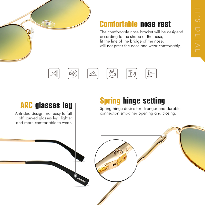 フォトクロミックサングラス男性偏光航空昼夜視力メガネ運転用女 - Sunglasses Aviator Polarized のレビューと価格