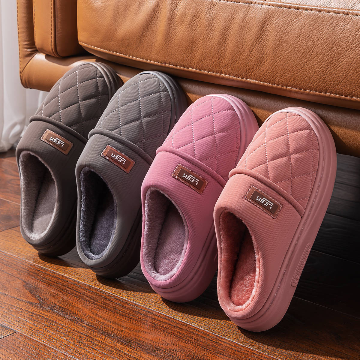冬用あったかスリッパ 男女兼用 室内用 ふわふわシューズ フ - Flip Flop Leather Men のレビューと価格