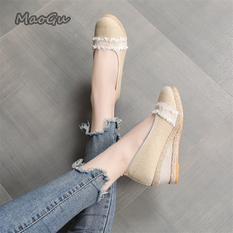 女性用エスパドリーユ ウェッジシューズ ラウンドトゥ スリッ - Espadrille Slip On のレビューと価格
