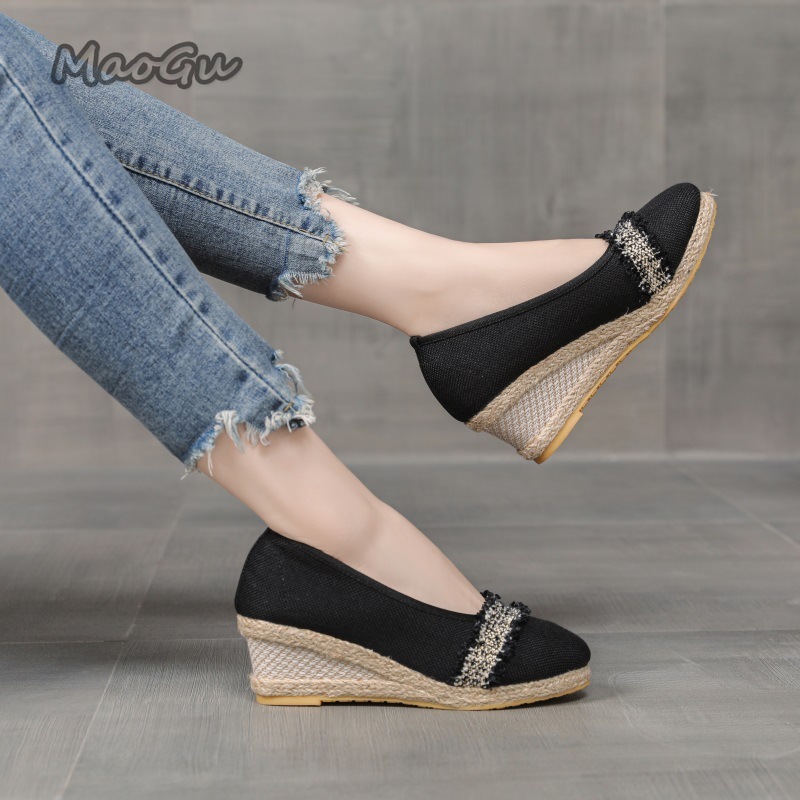 女性用エスパドリーユ ウェッジシューズ ラウンドトゥ スリッ - Espadrille Slip On のレビューと価格