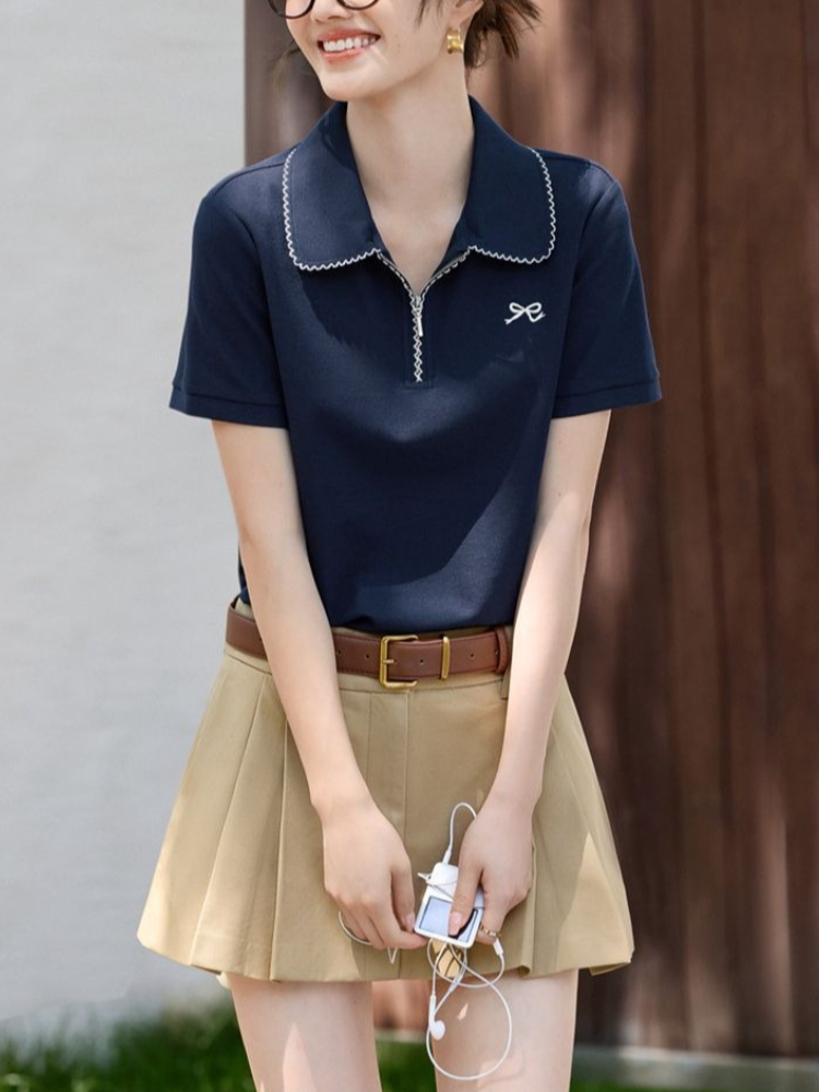 レディース スリムフィット 美体型効果のあるTシャツ 夏の新 - Polo Shirt Pique のレビューと価格