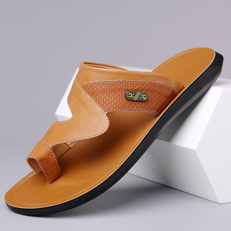メンズ2026新作レザーサンダル　通気性・滑り止め・軽量カジ - Flip Flop Leather Men のレビューと価格