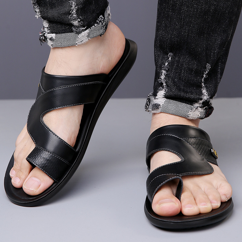 メンズ2026新作レザーサンダル　通気性・滑り止め・軽量カジ - Flip Flop Leather Men のレビューと価格