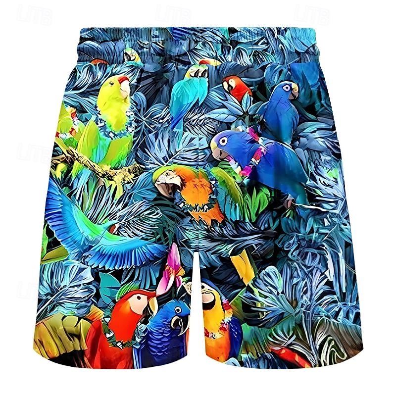 メンズ向け3Dプリントクールな魚/サメ柄ショートパンツ、オウ - Trunks Board Surf のレビューと価格