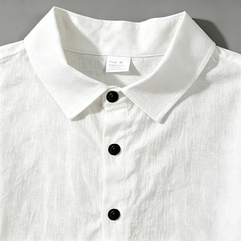 男性リネンツーピース衣装半袖ラペルボタンシャツ弾性ドロースト - Short Linen Drawstring のレビューと価格