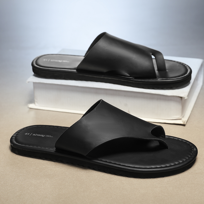 高品質メンズスリッパファッションビーチサンダル革通気性サンダ - Flip Flop Leather Men のレビューと価格