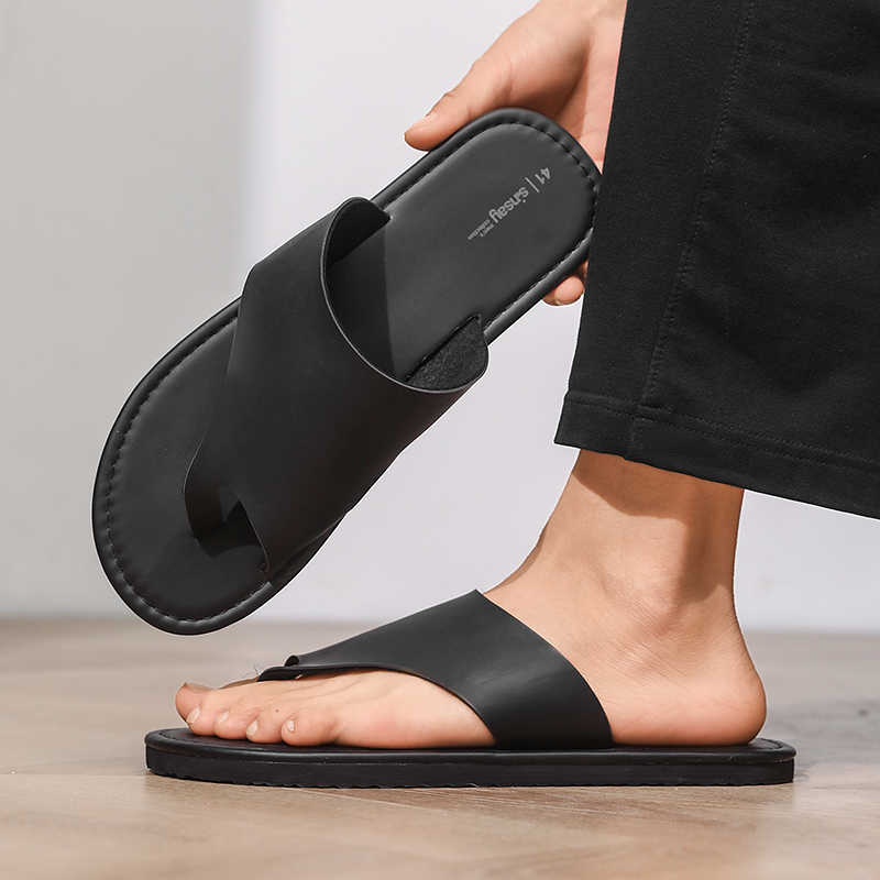 高品質メンズスリッパファッションビーチサンダル革通気性サンダ - Flip Flop Leather Men のレビューと価格