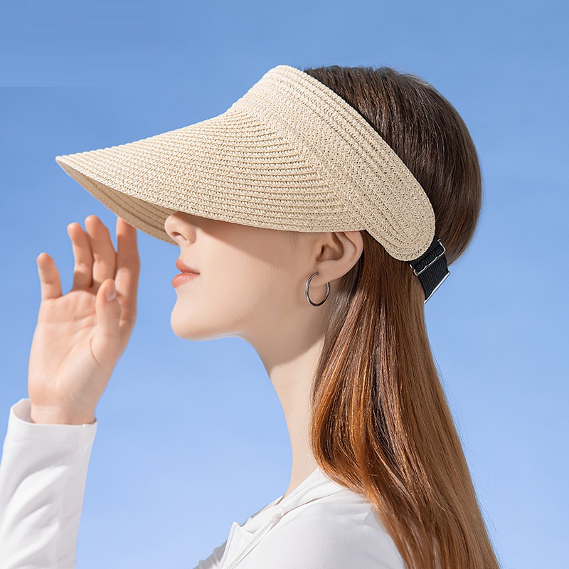 女性の UPF50 つば広サンハット夏バイザーバケットキャッ - Bucket Hat Straw のレビューと価格