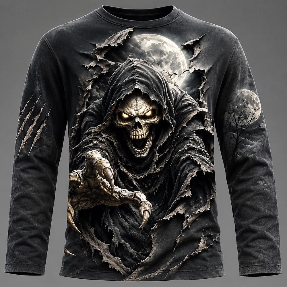 ハロウィン男性 3D グラフィックプリント長袖 Tシャツゴシ - Tee Graphic Print のレビューと価格