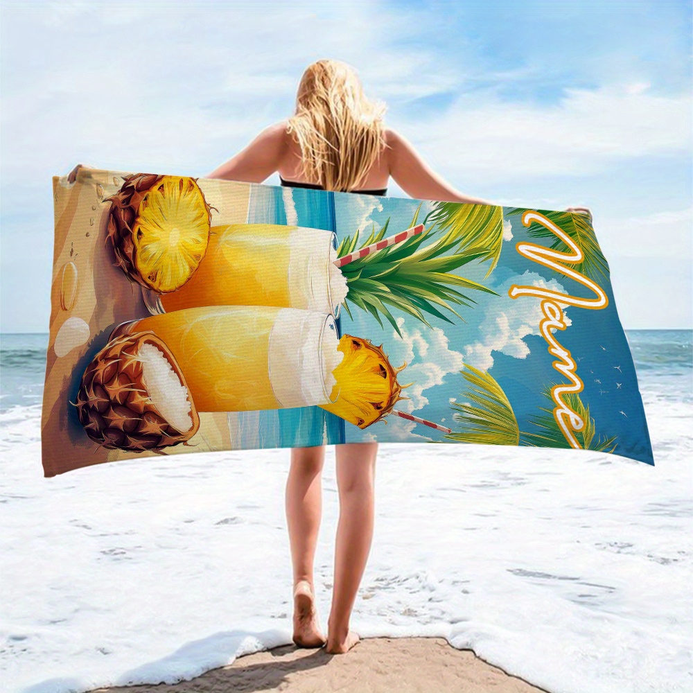 1枚入り カスタムネームビーチタオル テキスト/名前入り 大 - Beach Towel Large のレビューと価格
