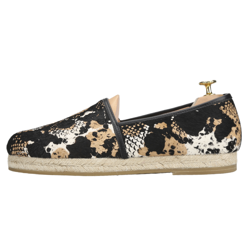 Piegitar-スネークエンボス加工された男性用馬の毛のモ - Espadrille Slip On のレビューと価格