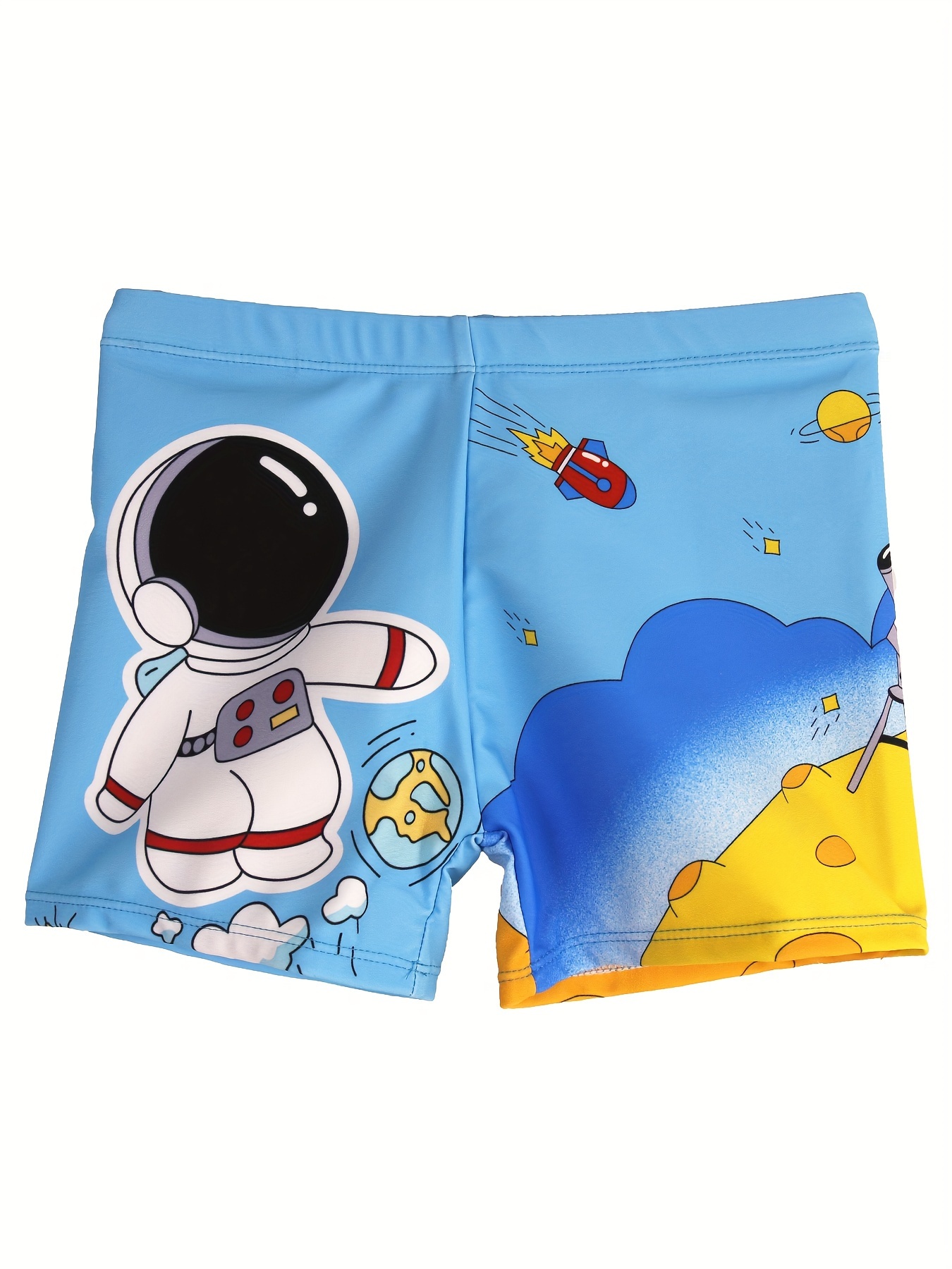 男の子のためのクイックドライスイムトランクス、漫画の宇宙飛行 - Swim Trunk Quick Dry のレビューと価格