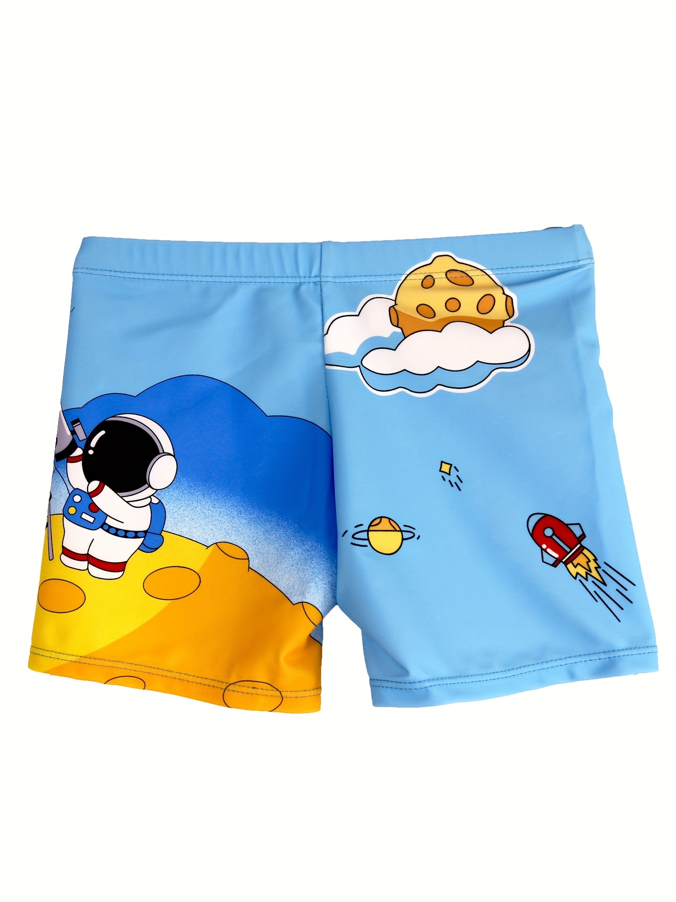 男の子のためのクイックドライスイムトランクス、漫画の宇宙飛行 - Swim Trunk Quick Dry のレビューと価格
