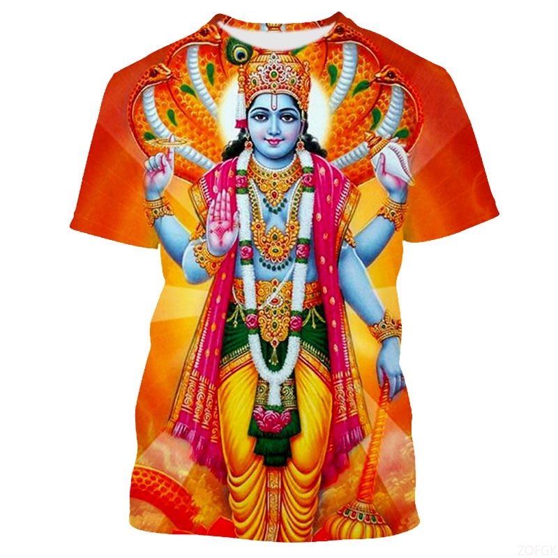 夏のファッション インドの神々 グラフィックTシャツ メンズ - Tee Graphic Print のレビューと価格